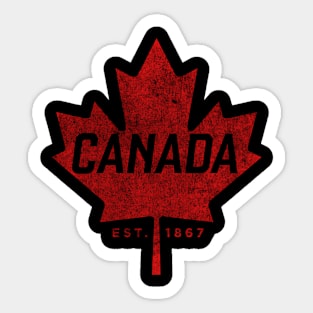 Canada Est 1867 Faded Canada Maple Leaf Sticker